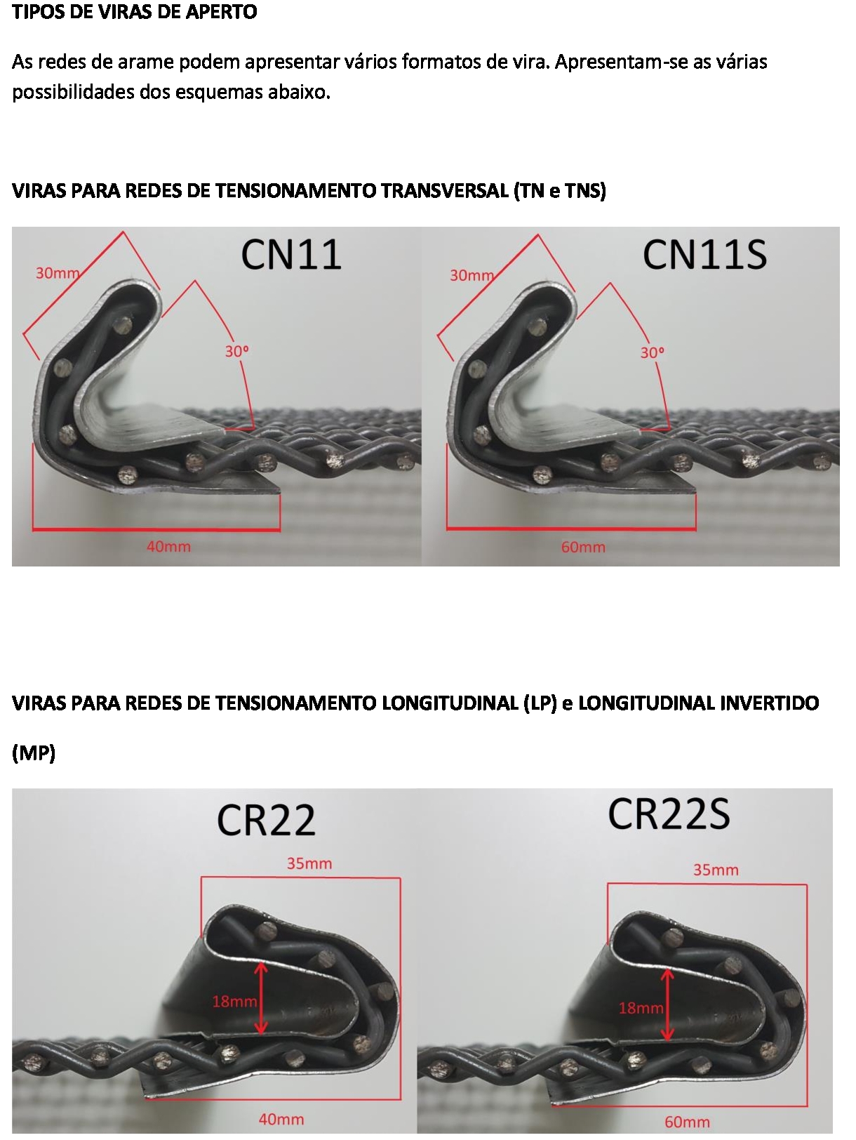 Redes – Tipos de Vira de Aperto